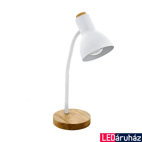 Eglo 98832 Veradal asztali lámpa, íróasztali lámpa, fa lámpatalp, fehér, E27 foglalattal, max. 1x40W, IP20