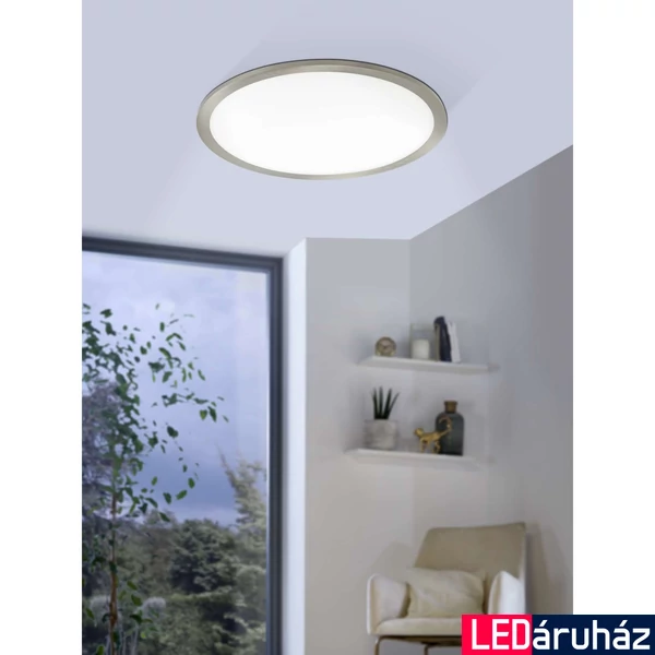 Eglo 98866 Fueva Flex LED panel, süllyesztett, 22,5cm, nikkel, kör, 2800 lm, 3000K melegfehér, beépített LED, 22W, IP20, 225mm átmérő