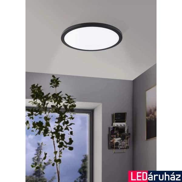 Eglo 98867 Fueva Flex LED panel, süllyesztett, 22,5cm, fekete, kör, 2800 lm, 3000K melegfehér, beépített LED, 22W, IP20, 225mm átmérő