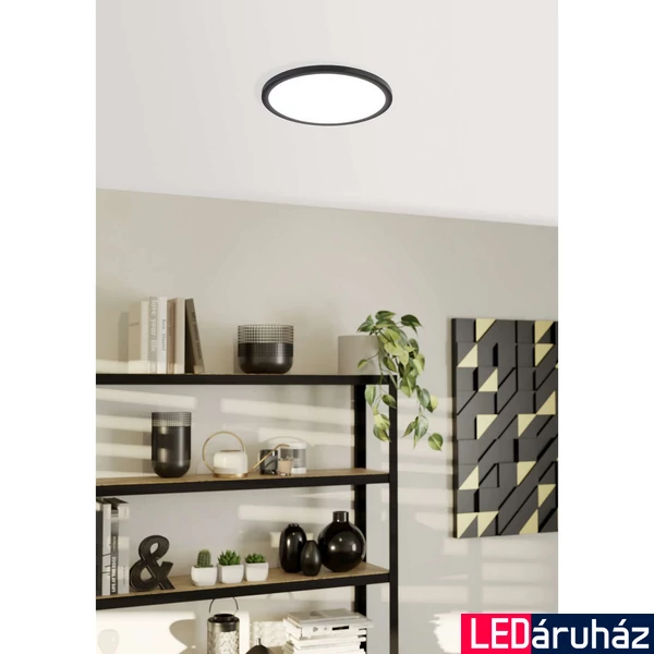 Eglo 98871 Fueva Flex LED panel, süllyesztett, 22,5cm, fekete, kör, 2800 lm, 4000K természetes fehér, beépített LED, 22W, IP20, 225mm átmérő
