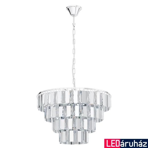 Eglo 99094 Erseka 1 ágú függeszték, kristály, króm, E14 foglalattal, max. 7x40W, IP20