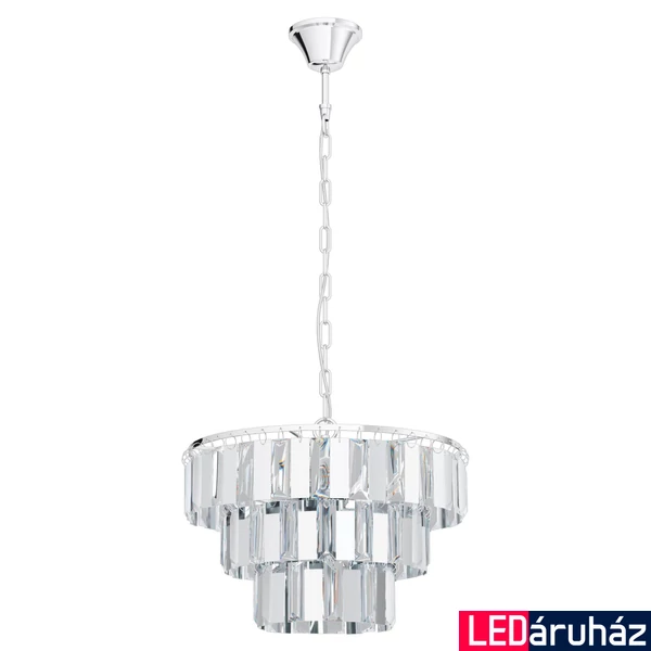 Eglo 99095 Erseka 1 ágú függeszték, kristály, króm, E14 foglalattal, max. 5x40W, IP20