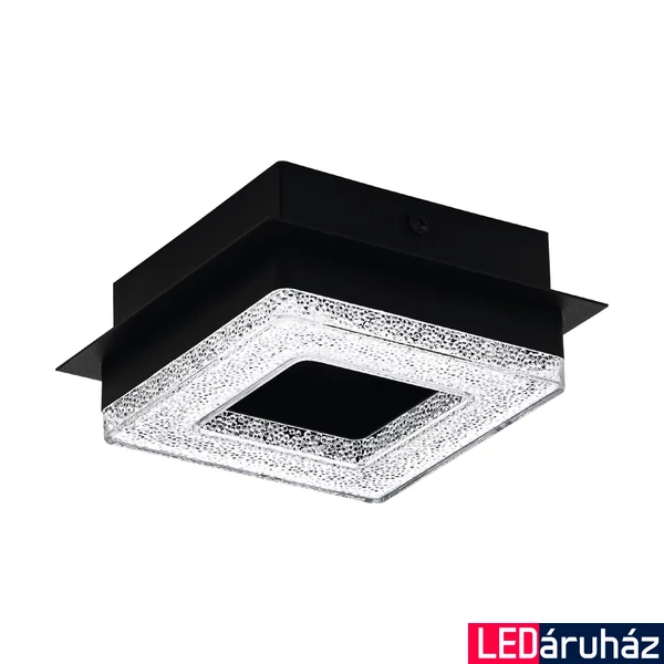 Eglo 99324 Fradelo 1 fali/mennyezeti lámpa, csillogó hatás, fekete, 400 lm, 3000K melegfehér, beépített LED, 1x4W, IP20