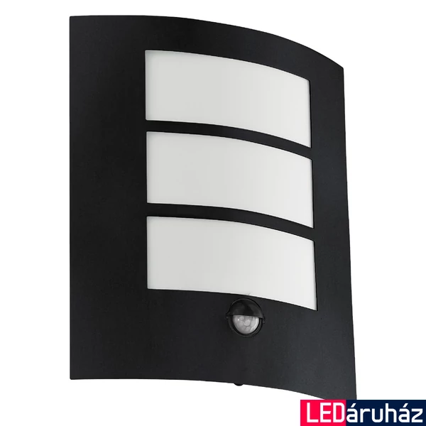 Eglo 99568 City kültéri fali lámpa, mozgásérzékelővel, fekete, E27 foglalattal, max. 1x40W, IP44