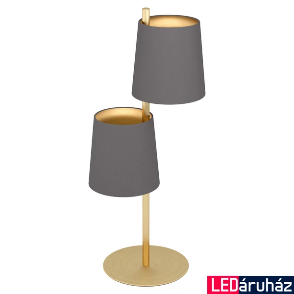 Eglo 99611 Almeida 2 asztali lámpa, réz színű lámpatest, textil burával, szürke, E27 foglalattal, max. 2x40W, IP20