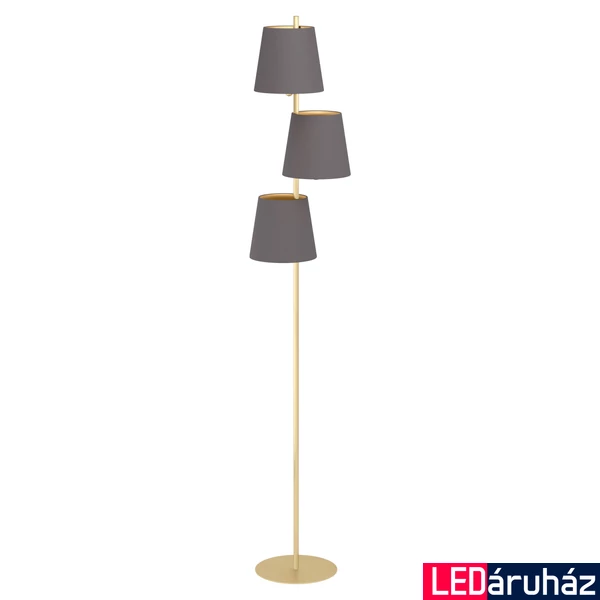 Eglo 99612 Almeida 2 állólámpa, réz színű lámpatest, textil burával, szürke, E27 foglalattal, max. 3x40W, IP20