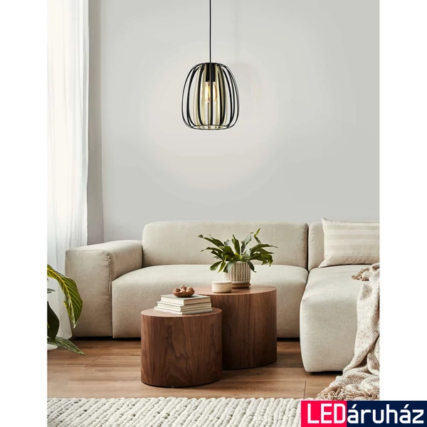 Eglo 99665 Encinitos 1 ágú függeszték, arany színű díszítéssel, fekete, E27 foglalattal, max. 1x40W, IP20