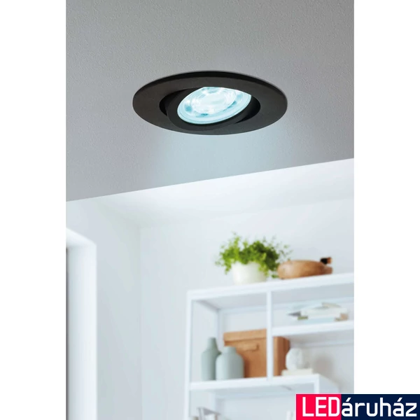 Eglo 99669 Saliceto-Z mennyezeti lámpa, billenthető, fekete, 400 lm, 2700K-6500K szabályozható, beépített LED, 5W, IP20