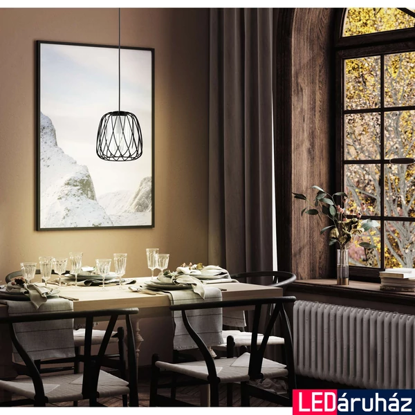 Eglo 99705 Floresta 1 ágú függeszték, fekete, E27 foglalattal, max. 1x40W, IP20