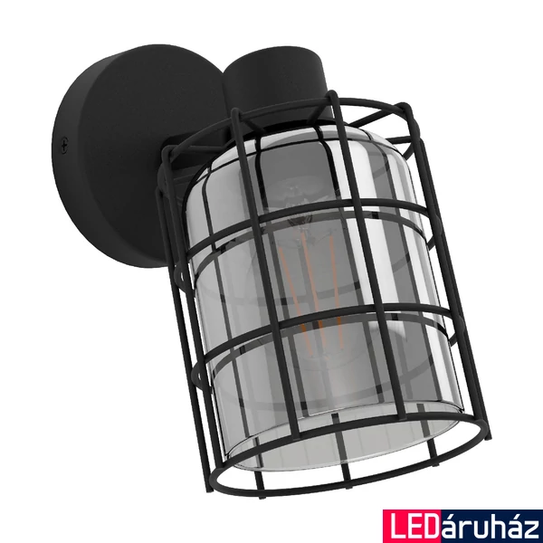 Eglo 99711 Consaca fali lámpa, rácsos, 1 lámpafejjel, fekete, E27 foglalattal, max. 1x28W, IP20