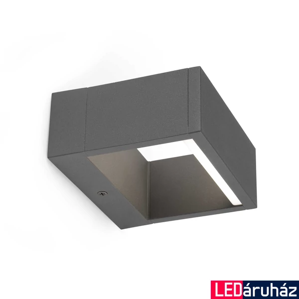 FARO ALP kültéri fali lámpa, szürke, 3000K melegfehér, beépített LED, 8W, IP54, 74450
