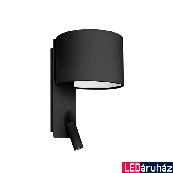 FARO FOLD fali lámpa, olvasókarral, fekete, E27 foglalattal, IP20, 64305