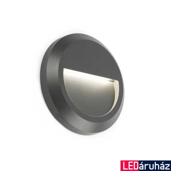 FARO GRANT-R kültéri beépíthető lámpa, szürke, 3000K melegfehér, beépített LED, 1W, IP65, 70656