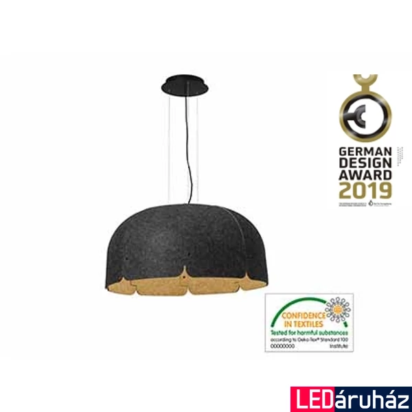 FARO MUTE 1 ágú függeszték, barna, 3000K melegfehér, beépített LED, 24W, 2500 lm, IP20, 20102