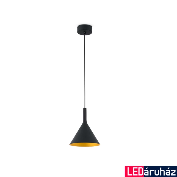FARO PAM-P 1 ágú függeszték, fekete, 3000K melegfehér, beépített LED, 11W, IP20, 64160