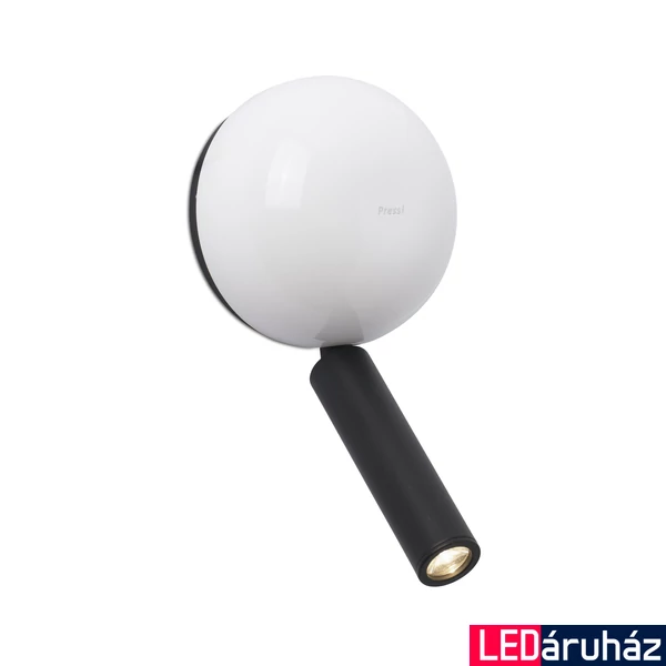 FARO PRESS fali lámpa, olvasókarral, nyomógombos kapcsolóval, fehér, beépített LED, 3W, 180 lm, IP20, 62350