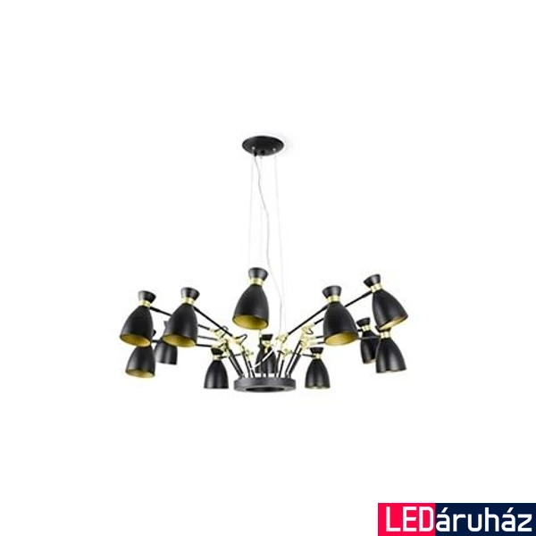 FARO RETRO több ágú függeszték, fekete, E14 foglalattal, IP20, 20051