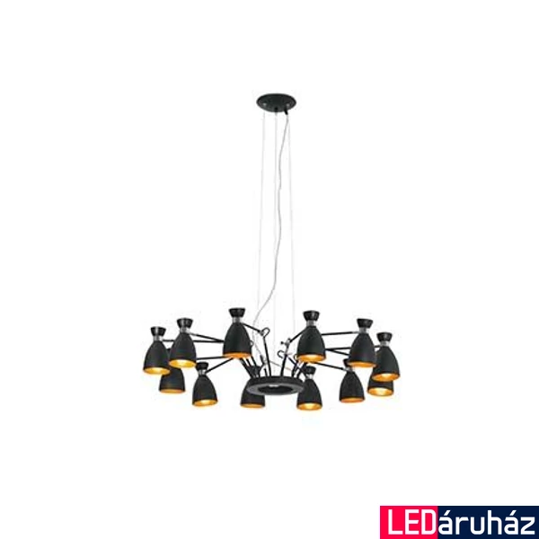 FARO RETRO több ágú függeszték, fekete, E14 foglalattal, IP20, 20048