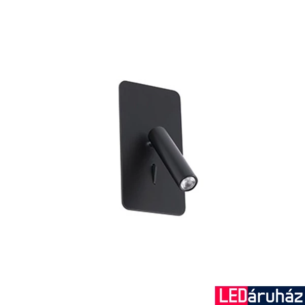 FARO SUAU fali lámpa, falba süllyeszthető, kapcsolóval, fekete, 3000K melegfehér, beépített LED, 3W, IP20, 62128