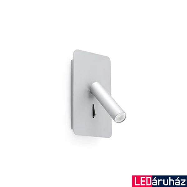 FARO SUAU fali lámpa, kapcsolóval, szürke, 3000K melegfehér, beépített LED, 3W, IP20, 62121