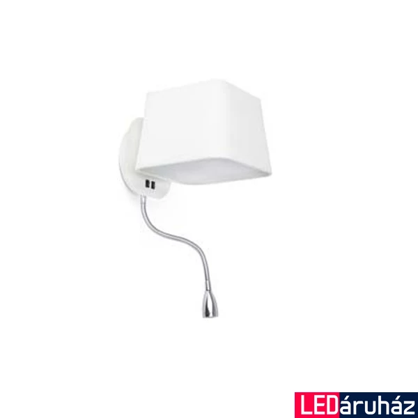 FARO SWEET fali lámpa, olvasókarral, fehér, E27 foglalattal, IP20, 29950