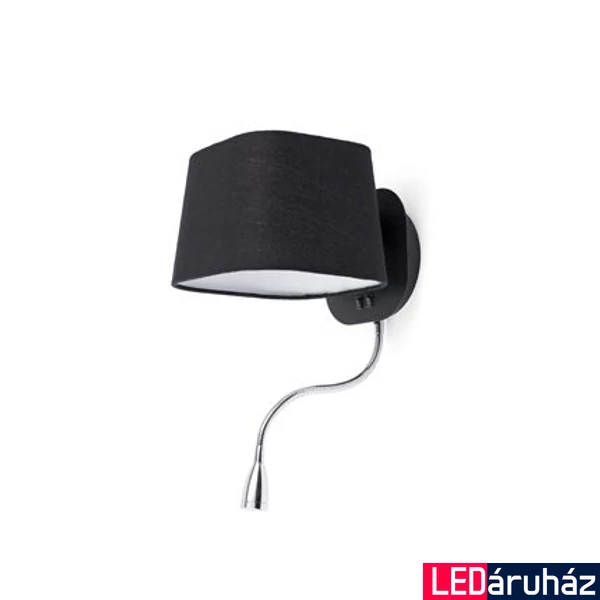 FARO SWEET fali lámpa, olvasókarral, fekete, E27 foglalattal, IP20, 29951