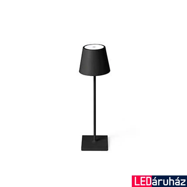 FARO TOC kültéri asztali lámpa, érintőkapcsolóval, fekete, 3000K melegfehér, beépített LED, 2,2W, 150 lm, IP54, 70776