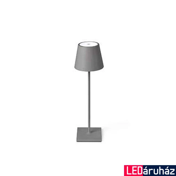 FARO TOC kültéri asztali lámpa, érintőkapcsolóval, szürke, 3000K melegfehér, beépített LED, 2,2W, 150 lm, IP54, 70777