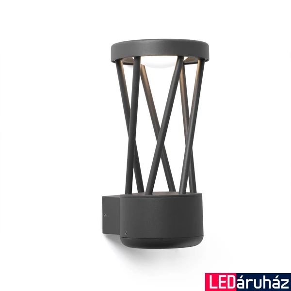 FARO TWIST kültéri fali lámpa, szürke, 3000K melegfehér, beépített LED, 10W, IP65, 71285