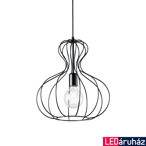 IDEAL LUX AMPOLLA-1 függesztett lámpa E27 foglalattal, max. 60W, 35 cm átmérő, fekete 148502