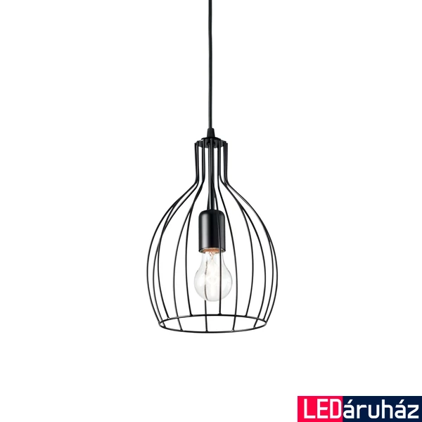 IDEAL LUX AMPOLLA-2 függesztett lámpa E27 foglalattal, max. 60W, 20,5 cm átmérő, fekete 148151