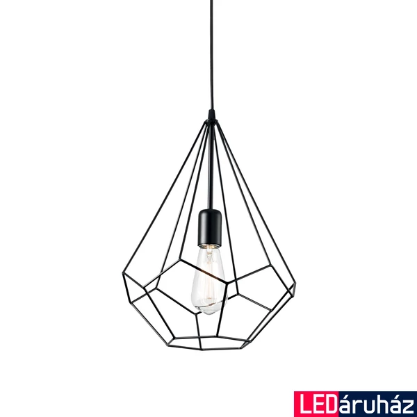 IDEAL LUX AMPOLLA-3 függesztett lámpa E27 foglalattal, max. 60W, 30 cm átmérő, fekete 148175