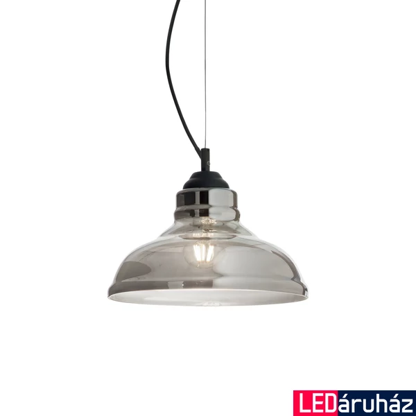 IDEAL LUX BISTRO' függesztett lámpa E27 foglalattal, max. 60W, 28 cm átmérő, füst üveg 112343