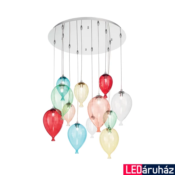 IDEAL LUX CLOWN függesztett lámpa 12 db G9 foglalattal, max. 12x28W, 60 cm átmérő, színes 100951