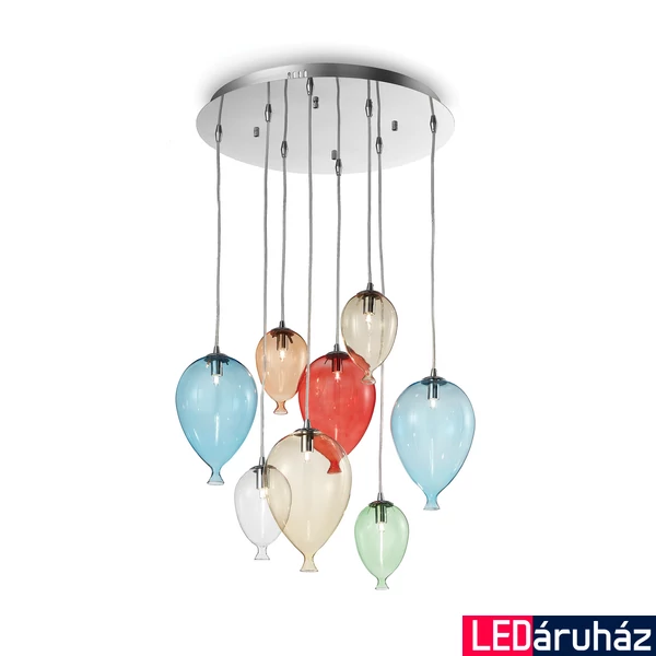 IDEAL LUX CLOWN függesztett lámpa 8 db G9 foglalattal, max. 8x28W, 50 cm átmérő, színes 100944