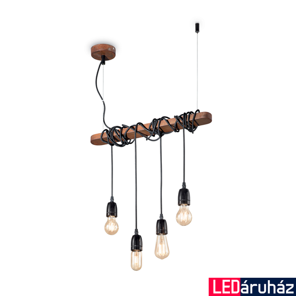 IDEAL LUX ELECTRIC függesztett lámpa 4 db. E27 foglalattal, max. 4x60W, 54 cm hosszú, fekete 176352