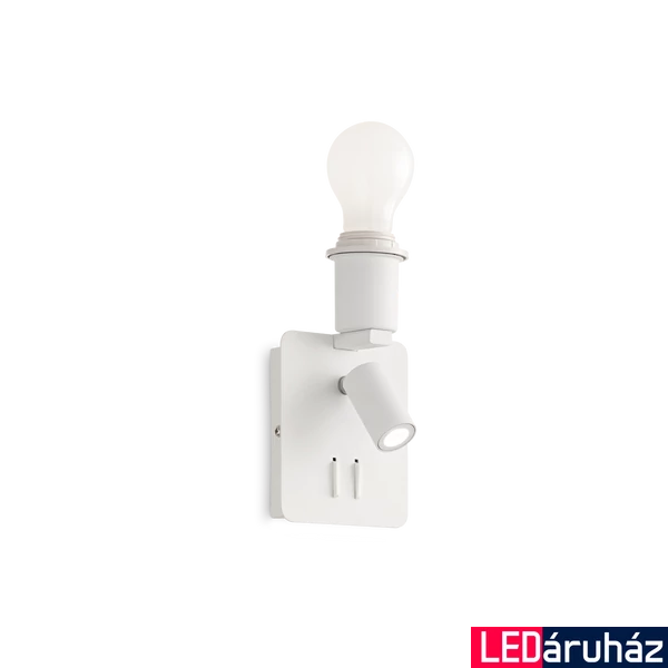 IDEAL LUX GEA fali lámpa, kapcsolóval, olvasókarral, 3000K melegfehér, 200 lm, max. 1+1x60/3W, E27/LED foglalattal, 239545
