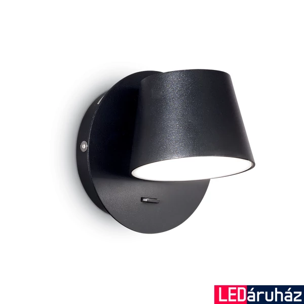 IDEAL LUX GIM fali lámpa, beépített LED, 6W, 530 lm, 3000K melegfehér, 12x12 cm, fekete 167121