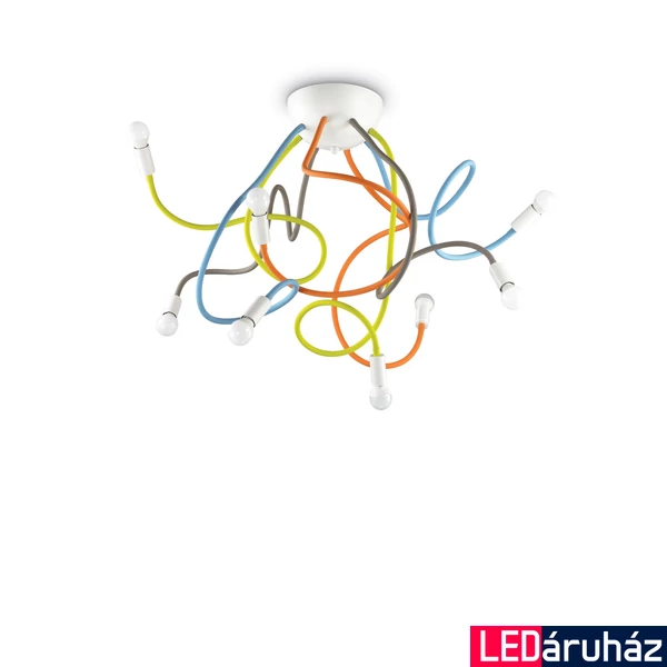 IDEAL LUX MULTIFLEX mennyezeti lámpa 8 db. E14 foglalattal, max. 8x40W, 80 cm átmérő, színes 159010