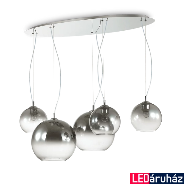 IDEAL LUX NEMO PLUS függesztett lámpa 5 db. E27 foglalattal, max. 5x60W, 107 cm átmérő, füstüveg 138305