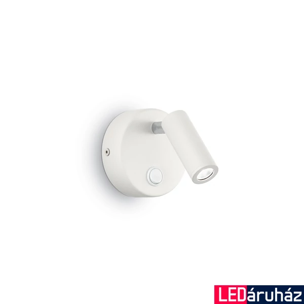 IDEAL LUX PAGE fali lámpa, beépített LED, 3W, 210 lm, 3000K melegfehér, 9 cm átmérő, fehér 142586