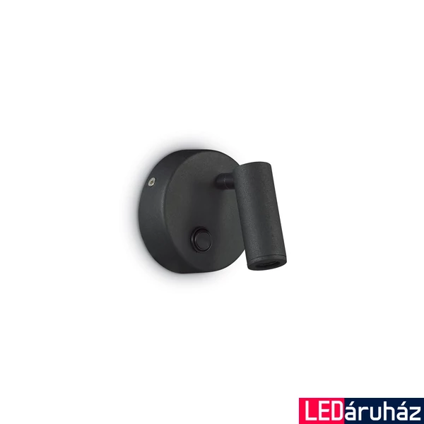 IDEAL LUX PAGE fali lámpa, beépített LED, 3W, 210 lm, 3000K melegfehér, 9 cm átmérő, fekete 142579