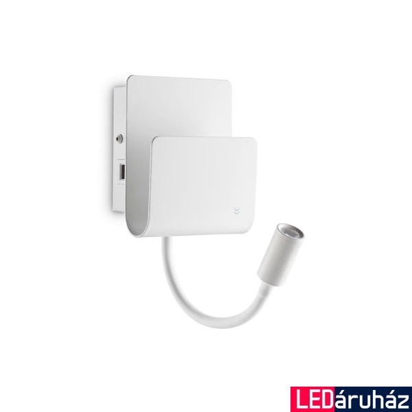 IDEAL LUX PROBE fali lámpa, olvasókarral és polc funkcióval, 3000K melegfehér, 580 lm, 9W, beépített LED, fekete, 237930