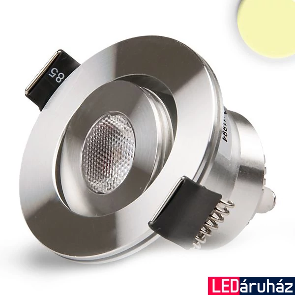 Beépíthető billenthető LED spotlámpa, kör, alumínium – 3W CREE melegfehér LED, IP20