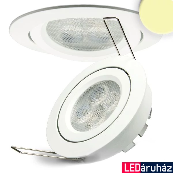 Süllyesztett LED lámpa, fehér, 8W, 420 lm, 2700K melegfehér, 72°, fényerőszabályozható