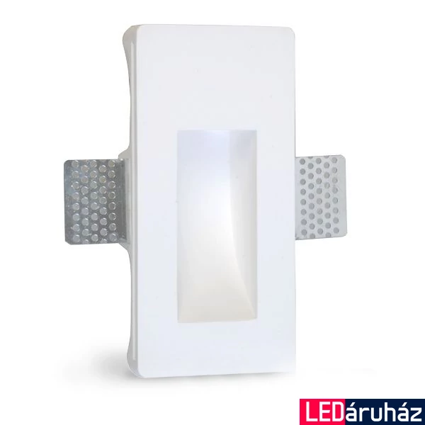 Fali gipsz süllyesztett festhető lábazati lámpatest - 80×165 mm – GU4/MR11 LED fényforrásokhoz