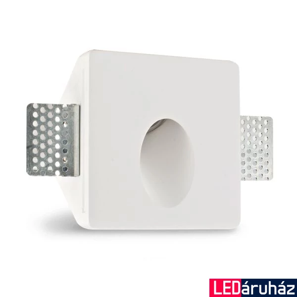 Fali gipsz süllyesztett festhető lábazati lámpatest  – ovális megvilágítás, 100×100 mm – GU4/MR11 LED fényforrásokhoz