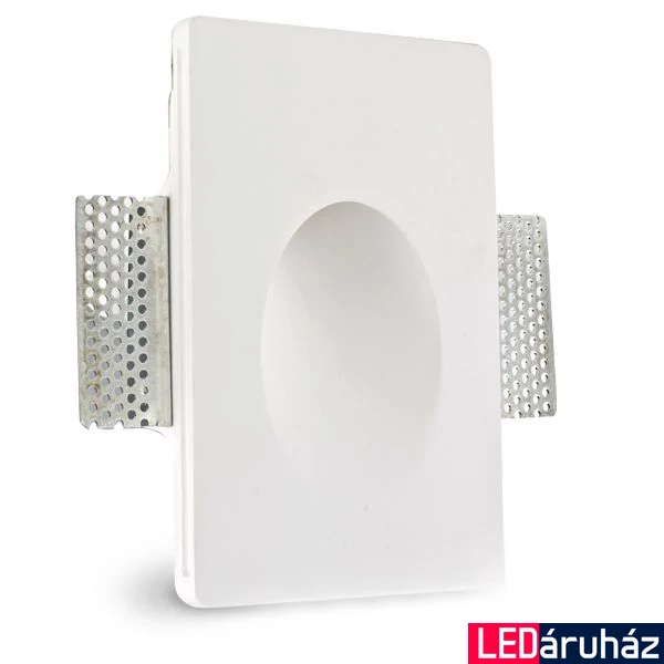Fali gipsz süllyesztett festhető lábazati lámpatest – ovális megvilágítás, 120×180 mm – GU4/MR11 LED fényforrásokhoz