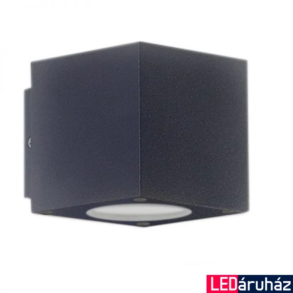 Kocka LED fali lámpa, antracit színű, 2 irányú – 2×3W CREE melegfehér LED