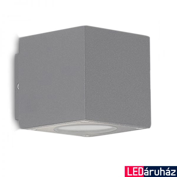 Kocka LED fali lámpa, ezüst színű, 2 irányú – 2×3W CREE melegfehér LED